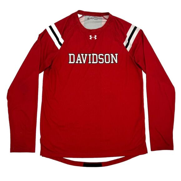 Under Armour Other - Davidson Wildcats Shirt Mens L Red Under Armour Long Sleeve Crew Neck Basketball